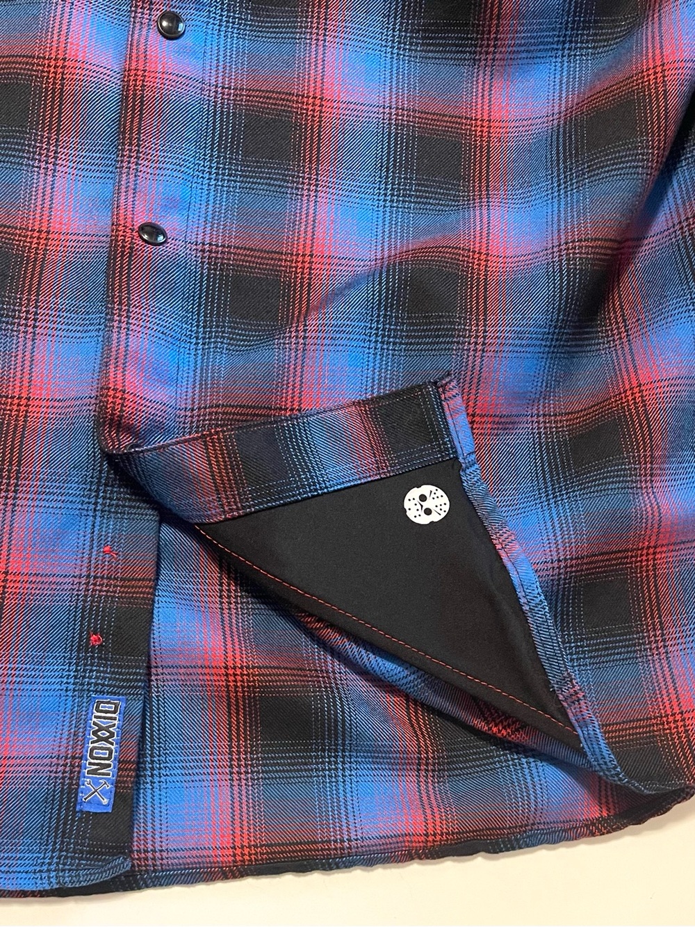 Dixxon The Jason Horror Series Flannel - Blue Red & Black Full Snap - Size 2XL - Picture 8 of 10